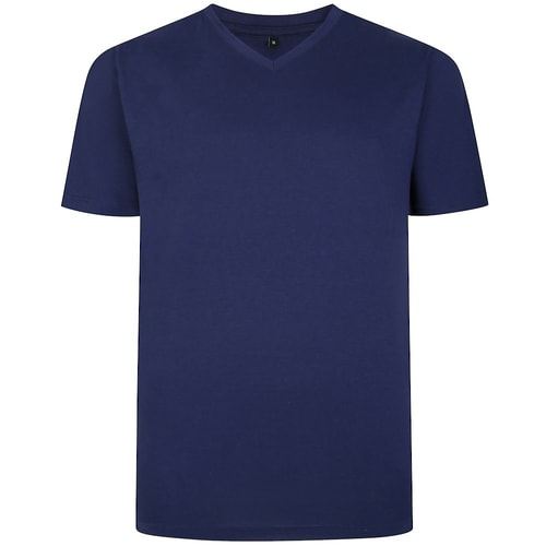 Bigdude Plain V-Neck T-Shirt Navy